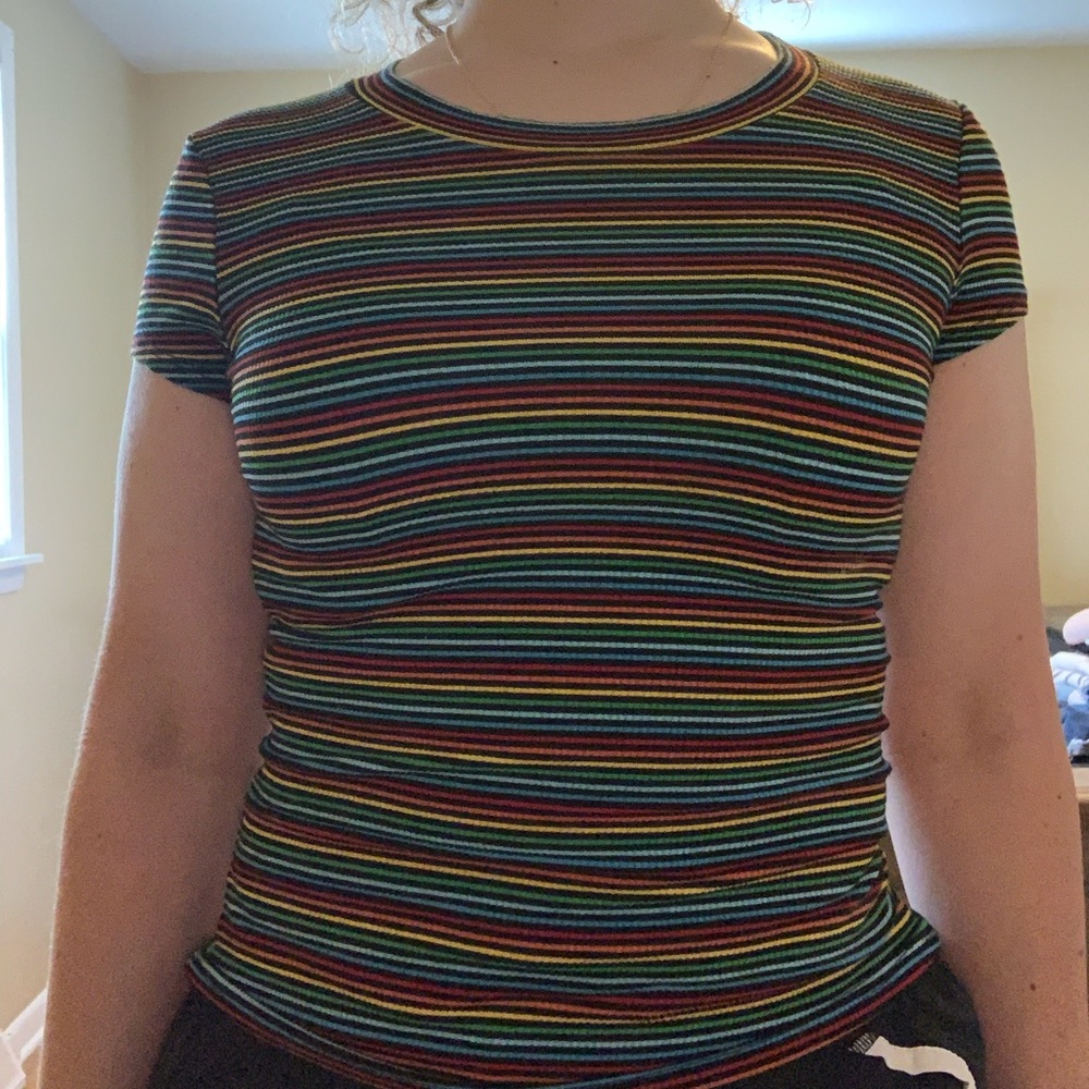 Rainbow striped shirt from Rue 21